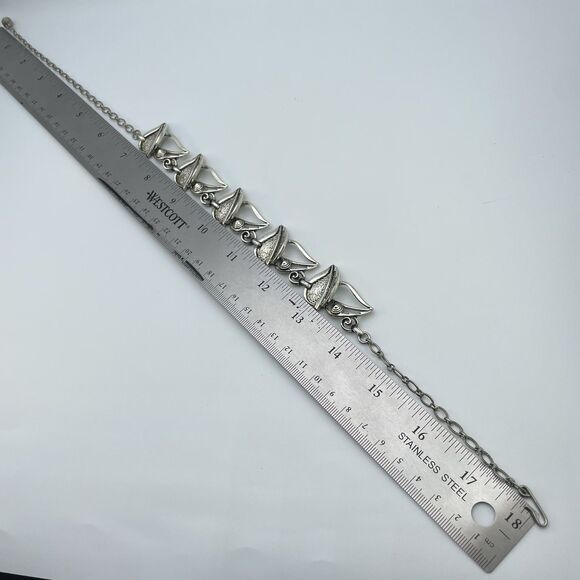 Vintage Sarah Coventry Wind Song Set Necklace Bracelet Earrings Leaves Silver - Picture 6 of 9